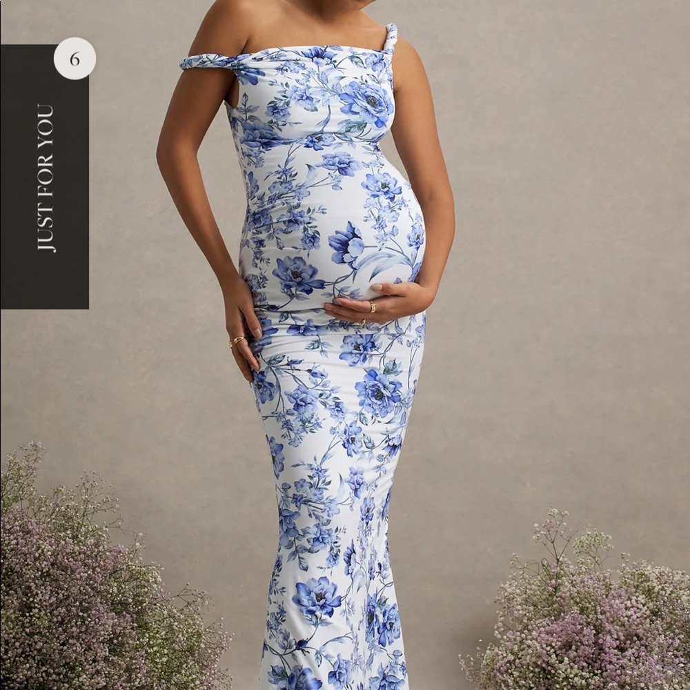 Club L london FLORAL PRINT TWISTED MATERNITY DRESS
